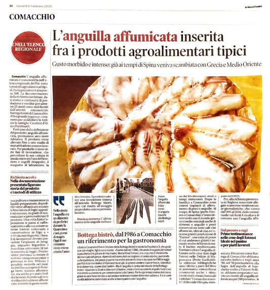 L'Anguilla Affumicata della Bottega di Comacchio tra i PAT dell' Emilia-Romagna